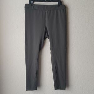 Matty M Olive Green Leggings XXL Thick Non Sheer Ponte Style Ankle Pants Stretch